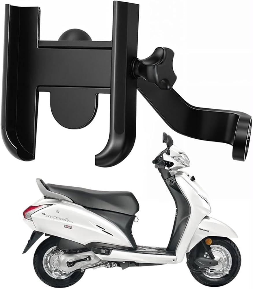 C-2 Mobile Holder for Bike & Scooter | Universal 360° Mirror Mount Phone Stand Bike Mobile Holder (Black)