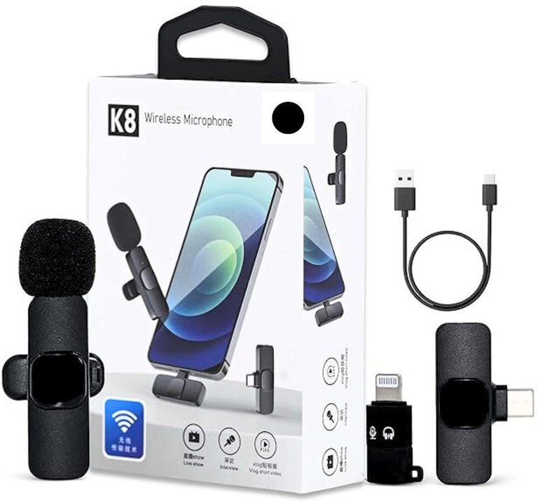K8 Wireless Plug and Play Type C Coller Mic Supported Android/IOS Microphone